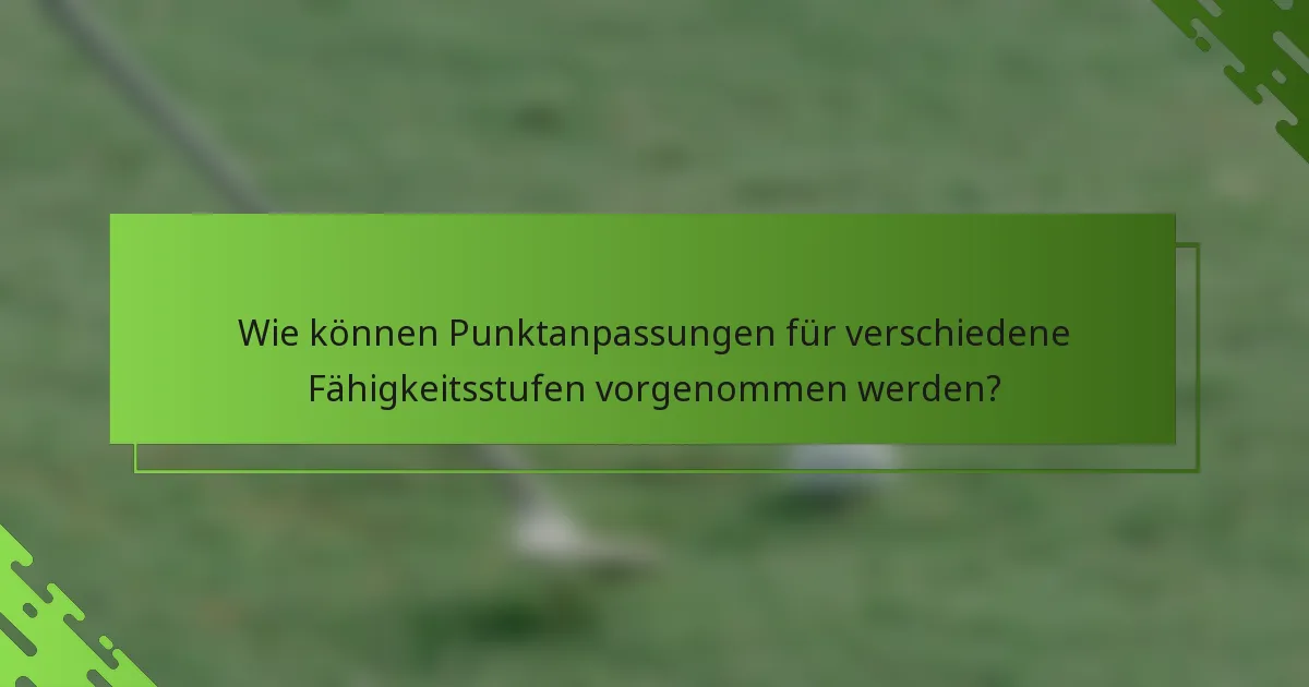 Wie können Punktanpassungen für verschiedene Fähigkeitsstufen vorgenommen werden?