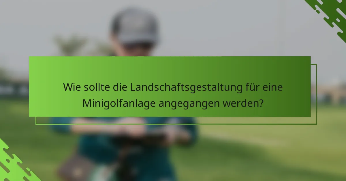 Wie sollte die Landschaftsgestaltung für eine Minigolfanlage angegangen werden?